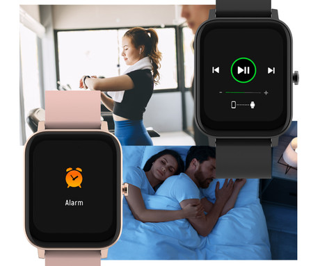 FOREVER ForeVigo 3 SW-320 pametna ura, 1.7" zaslon, Bluetooth, Android + iOS, baterija, aplikacija, IP68, merjenje aktivnosti, analiza spanca, športni načini, roza zlata (Rose Gold)
