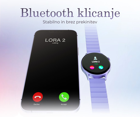 Kieslect Lora2 ženska pametna ura, 1.3" AMOLED, BT 5.2, Android + iOS, klicanje, baterija, aplikacija, IP68, spremljanje zdravja, analiza spanca, 100+ športnih načinov, 2 paščka, vijolična (Purple)