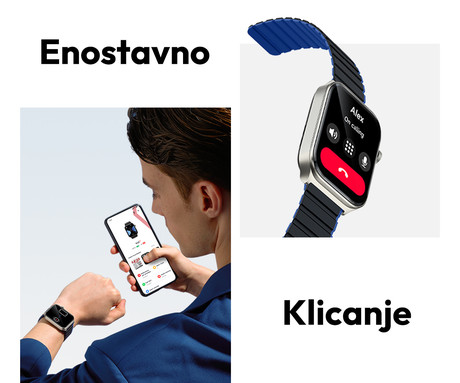 Kieslect Ks2 pametna ura, 2.01" AMOLED, BT 5.3, Android + iOS, klicanje, baterija, aplikacija, 3ATM, spremljanje zdravja, analiza spanca, 100+ športnih načinov, 2 paščka, modra (Midnight Blue)