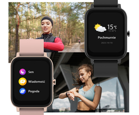 FOREVER ForeVigo 3 SW-320 pametna ura, 1.7" zaslon, Bluetooth, Android + iOS, baterija, aplikacija, IP68, merjenje aktivnosti, analiza spanca, športni načini, roza zlata (Rose Gold)