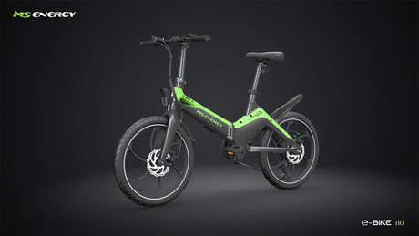 MS ENERGY I10 električno kolo, zložljivo, 20" pnevmatike, 250W motor, 36V 7.8Ah 280Wh baterija, Shimano, do 50 km, disk zavore, LCD zaslon, LED osvetlitev, črno zeleno