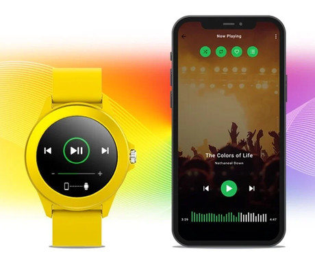 EOL - FOREVER Colorum CW-300 pametna ura, 1.22" zaslon, Bluetooth, Android + iOS, baterija, aplikacija, IP68, merjenje aktivnosti, analiza spanca, športni načini, rumena (xYellow)