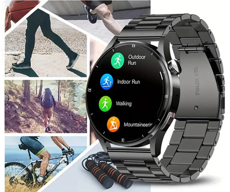 EOL - TREVI T-FIT 300 CALL pametna ura, 1.32" zaslon, Bluetooth, Android + iOS, baterija, IP67, klicanje, kisik / pritisk / aktivnost, analiza spanca, športni načini, 2x pašček, črna (Jet Black)