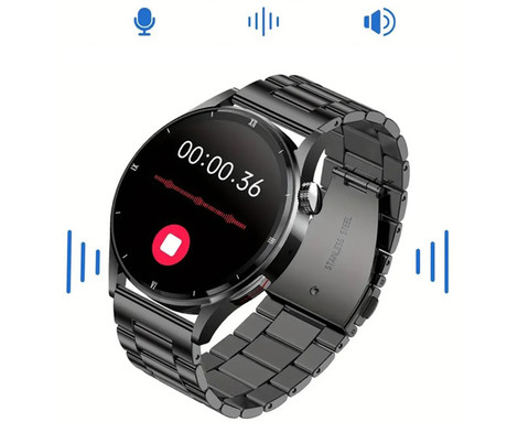 EOL - TREVI T-FIT 300 CALL pametna ura, 1.32" zaslon, Bluetooth, Android + iOS, baterija, IP67, klicanje, kisik / pritisk / aktivnost, analiza spanca, športni načini, 2x pašček, črna (Jet Black)