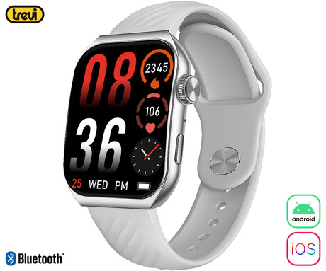 TREVI T-FIT 400 CALL pametna ura, 1.96" AMOLED zaslon, Bluetooth 5.3, Android + iOS, baterija, IP67, klicanje, kisik / pritisk / aktivnost, analiza spanca, športni načini, siva (Fossil Gray)