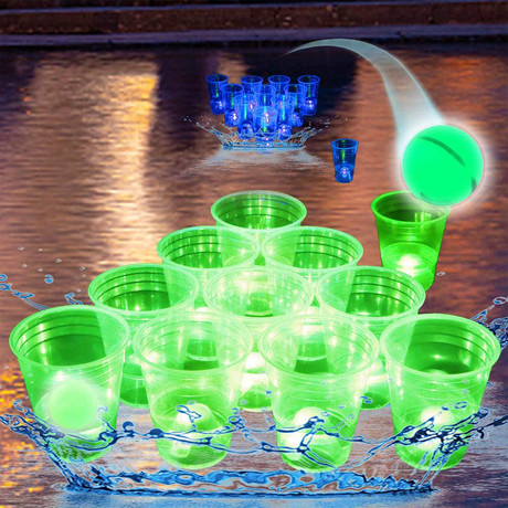 BEER PONG Glow In The Dark zabavna igra, se sveti v temi, komplet 25 kos