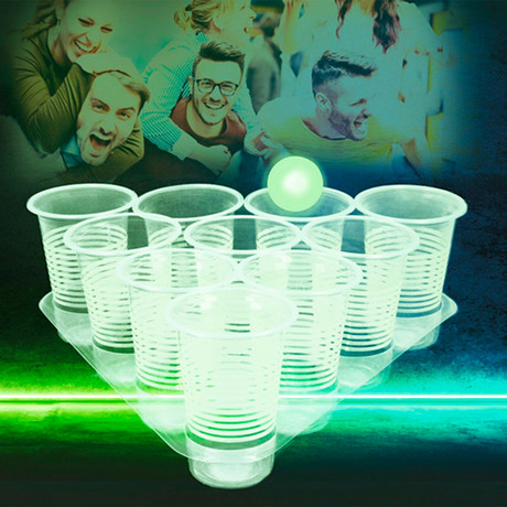 BEER PONG Glow In The Dark zabavna igra, se sveti v temi, komplet 25 kos