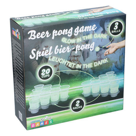 BEER PONG Glow In The Dark zabavna igra, se sveti v temi, komplet 25 kos