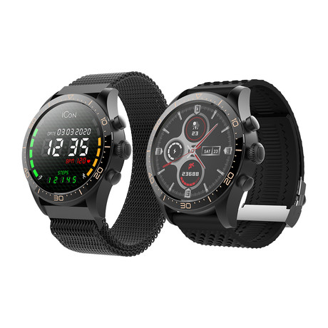 EOL - FOREVER ICON AW-100 športno elegantna pametna ura, odličen AMOLED zaslon, Bluetooth 5.0, Android +iOS, vodoodporna IP68, črna