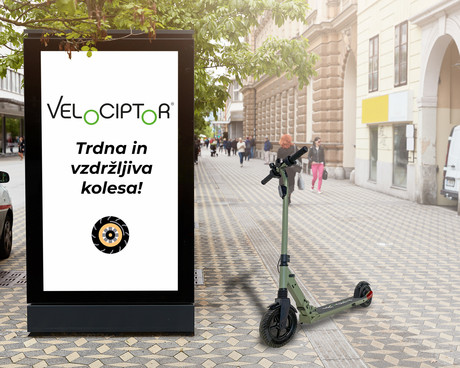 EOL - Električni skiro TREVI Velociptor SKILL ES80W, 8'', zložljiv, LED osvetlitev, LED prikazovalnik, do 25km/h, 350W, Baterija 3.6V/5Ah, Amortizer, do 120kg, Military Green