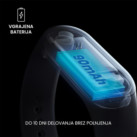 FOREVER pametna zapestnica FITBAND SB-50, Bluetooth 5.0, aplikacija, vodoodporna IP65, črna