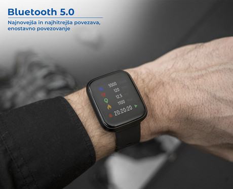 EOL - FOREVER pametna ura ForeVigo 2 SW-310, Bluetooth 5.0, Android+iOS, IP68, + dodaten pas, črna