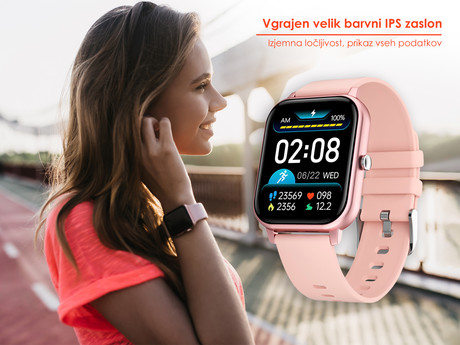 EOL - TREVI Športna ura T-FIT 270, Bluetooth, mikrofon, zvočnik, aplikacija, IP67, roza