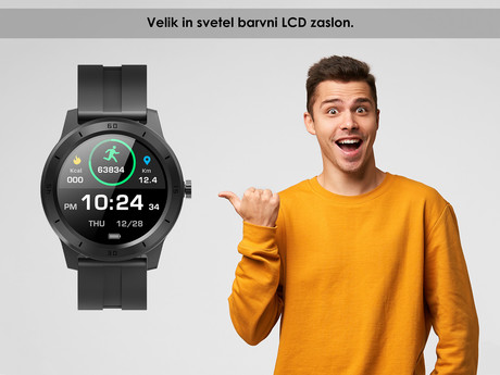 EOL - TREVI Športna ura T-FIT 320 GPS, 1.3'' zaslon, Bluetooth 5.0, GPS, srčni utrip, IP68