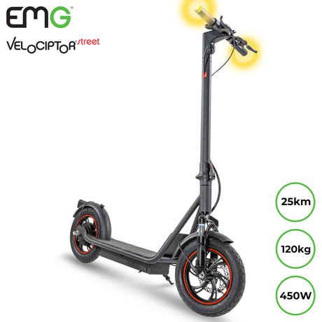 EOL - Električni skiro TREVI Velociptor STREET ES120EW, 450W motor, 12" pnevmatike, zložljiv, LED osvetlitev, brezplačna aplikacija, zložljiv, zaslon, do 25km/h, 36V 10Ah baterija, domet do 25 km, črn