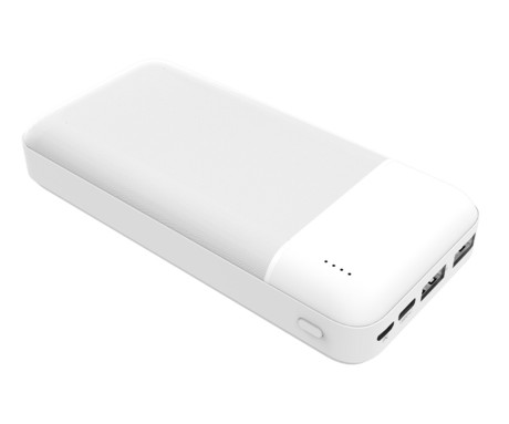 Power Bank PLATINET 20.000mAh, Li-Polymer, LED indikator, Type-C, bela