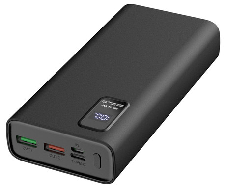 Power Bank PLATINET 20.000mAh, Li-Polymer, Quick Charge 3.0, Power Delivery 3.0, LED prikazovalnik, Type-C, črna