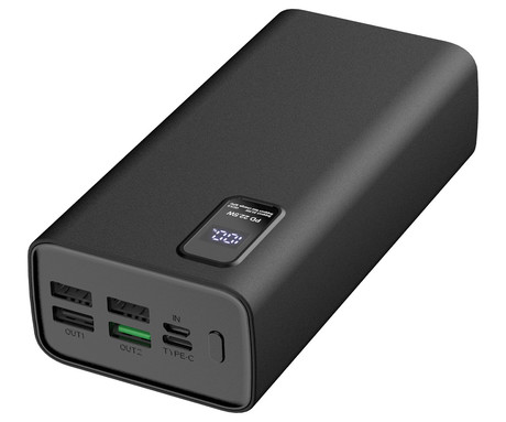 Power Bank PLATINET 30.000mAh, Li-Polymer, Quick Charge 3.0, Power Delivery 3.0, LED prikazovalnik, Type-C, črna