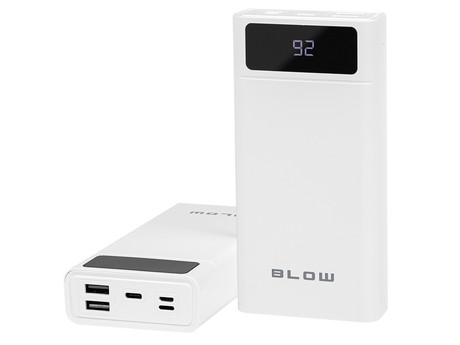 EOL - Power bank BLOW PB40A, 40.000mAh, Polymer baterija, Quick Charge 3.0, LED zaslon, Type-C, bela