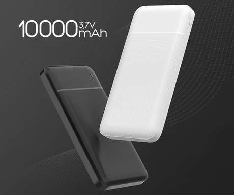 Power Bank PLATINET 10.000mAh, Li-Polymer, LED indikator, Type-C, bela