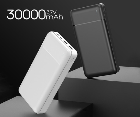 Power Bank PLATINET 30.000mAh, Li-Polymer, LED indikator, Type-C, črna