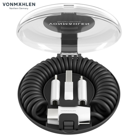 Vonmählen ALLROUNDO ® C univerzalni 6v1 kabel za polnjenje, USB-C / USB-A / Micro-USB / Lightning, združljiv z vsemi napravami, hitro polnjenje, 75 cm, črn