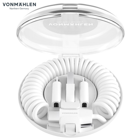 Vonmählen ALLROUNDO ® C univerzalni 6v1 kabel za polnjenje, USB-C / USB-A / Micro-USB / Lightning, združljiv z vsemi napravami, hitro polnjenje, 75 cm, bel