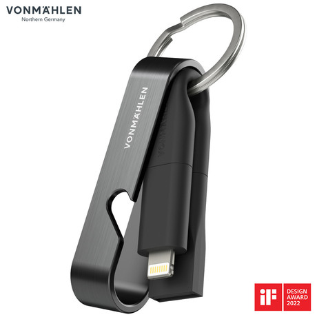 Vonmählen HIGH SIX® univerzalni 6v1 kabel za polnjenje, USB-C / USB-A / Micro-USB / Lightning, združljiv z vsemi napravami, hitro polnjenje, črn (All Black)