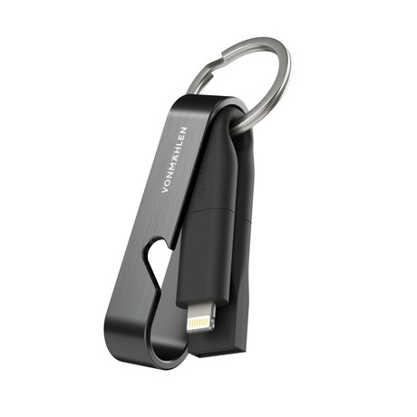 Vonmählen HIGH SIX® univerzalni 6v1 kabel za polnjenje, USB-C / USB-A / Micro-USB / Lightning, združljiv z vsemi napravami, hitro polnjenje, črn (All Black)
