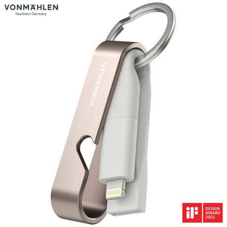 Vonmählen HIGH SIX® univerzalni 6v1 kabel za polnjenje, USB-C / USB-A / Micro-USB / Lightning, združljiv z vsemi napravami, hitro polnjenje, roza zlat (Rose Gold)