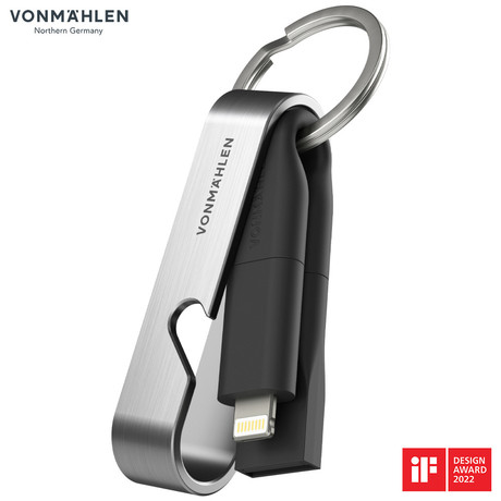 Vonmählen HIGH SIX® univerzalni 6v1 kabel za polnjenje, USB-C / USB-A / Micro-USB / Lightning, združljiv z vsemi napravami, hitro polnjenje, srebrno-črn (Silver Black)