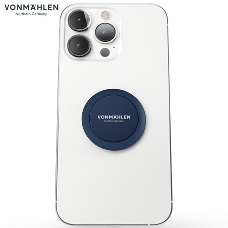 Vonmählen BACKFLIP® univerzalno magnetno držalo / stojalo za telefon, silikonsko, združljivo z vsemi telefoni, priložen magnetni nosilec, temno modro