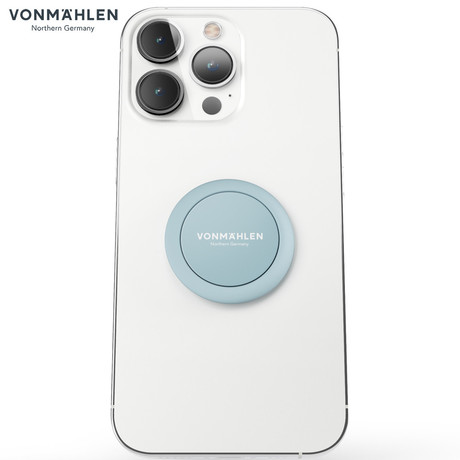 Vonmählen BACKFLIP® univerzalno magnetno držalo / stojalo za telefon, silikonsko, združljivo z vsemi telefoni, priložen magnetni nosilec, svetlo modro