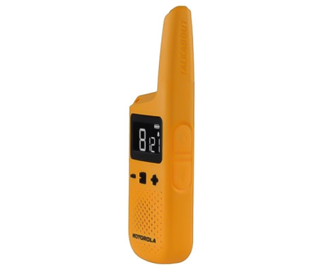Motorola T72 GO ACTIVE walkie talkie komplet, 2-KIT, PMR446, VOX funkcija, doseg 8km, IP54 vodoodpornost, polnilna baterija, + dodatki, rumen