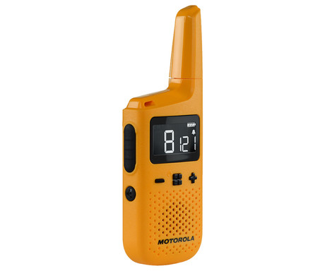 Motorola T72 GO ACTIVE walkie talkie komplet, 2-KIT, PMR446, VOX funkcija, doseg 8km, IP54 vodoodpornost, polnilna baterija, + dodatki, rumen