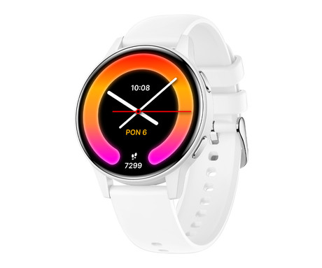 FOREVER iGO4 JW-600 pametna ura, 1.28" AMOLED zaslon, BT 5.3, Android + iOS, baterija, aplikacija, spremljanje zdravja, analiza spanca, 100+ športnih načinov, 2 paščka, IP67, bela (Pearl White)