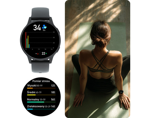FOREVER iGO4 JW-600 pametna ura, 1.28" AMOLED zaslon, BT 5.3, Android + iOS, baterija, aplikacija, spremljanje zdravja, analiza spanca, 100+ športnih načinov, 2 paščka, IP67, roza (Powder Pink)