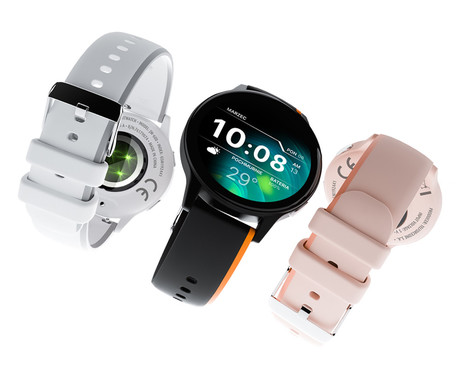 FOREVER iGO4 JW-600 pametna ura, 1.28" AMOLED zaslon, BT 5.3, Android + iOS, baterija, aplikacija, spremljanje zdravja, analiza spanca, 100+ športnih načinov, 2 paščka, IP67, roza (Powder Pink)