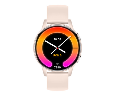 FOREVER iGO4 JW-600 pametna ura, 1.28" AMOLED zaslon, BT 5.3, Android + iOS, baterija, aplikacija, spremljanje zdravja, analiza spanca, 100+ športnih načinov, 2 paščka, IP67, roza (Powder Pink)