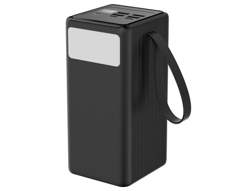 Platinet PMPB6065 powerbank polnilna baterija, 65W, 60.000mAh, Quick Charge 3.0, Power Delivery, SCP, 4x USB Type-A, 2x USB Type-C, digitalni zaslon, LED luč, črna