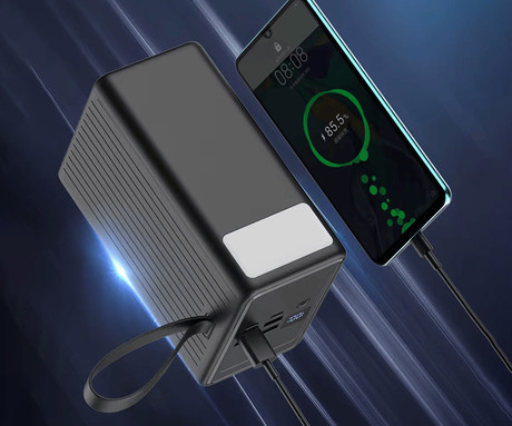 Platinet PMPB8065 powerbank polnilna baterija, 65W, 80.000mAh, Quick Charge 3.0, Power Delivery, SCP, 4x USB Type-A, 2x USB Type-C, digitalni zaslon, LED luč, črna