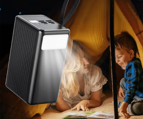 Platinet PMPB8065 powerbank polnilna baterija, 65W, 80.000mAh, Quick Charge 3.0, Power Delivery, SCP, 4x USB Type-A, 2x USB Type-C, digitalni zaslon, LED luč, črna