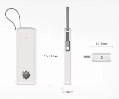 Platinet PMPB2070 powerbank polnilna baterija, 70W, 20.000mAh, Quick Charge 3.0, Power Delivery, SCP, 1x USB Type-A, 1x USB Type-C, digitalni zaslon, vgrajen kabel, črna