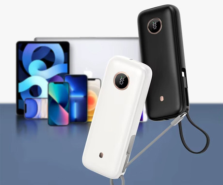 Platinet PMPB2070 powerbank polnilna baterija, 70W, 20.000mAh, Quick Charge 3.0, Power Delivery, SCP, 1x USB Type-A, 1x USB Type-C, digitalni zaslon, vgrajen kabel, črna