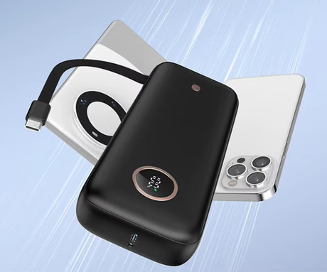 Platinet PMPB2070 powerbank polnilna baterija, 70W, 20.000mAh, Quick Charge 3.0, Power Delivery, SCP, 1x USB Type-A, 1x USB Type-C, digitalni zaslon, vgrajen kabel, črna