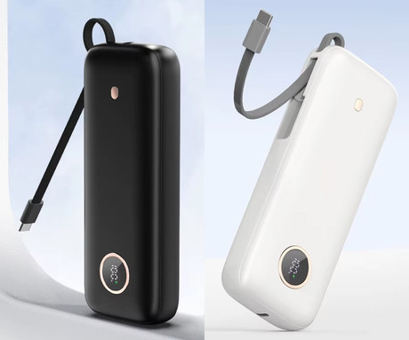 Platinet PMPB2070 powerbank polnilna baterija, 70W, 20.000mAh, Quick Charge 3.0, Power Delivery, SCP, 1x USB Type-A, 1x USB Type-C, digitalni zaslon, vgrajen kabel, črna