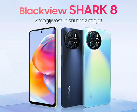 Blackview SHARK 8 pametni telefon, 6.78", 8GB+128GB, 4G LTE, IPS 2.4K FHD+, 120Hz, Android, 5000mAh, Dual SIM, GPS, + ovitek, črno siv (Moonlight Gray)