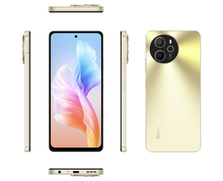 Blackview SHARK 8 pametni telefon, 6.78", 8GB+128GB, 4G LTE, IPS 2.4K FHD+, 120Hz, Android, 5000mAh, Dual SIM, GPS, + ovitek, zlat (Scorching Gold)