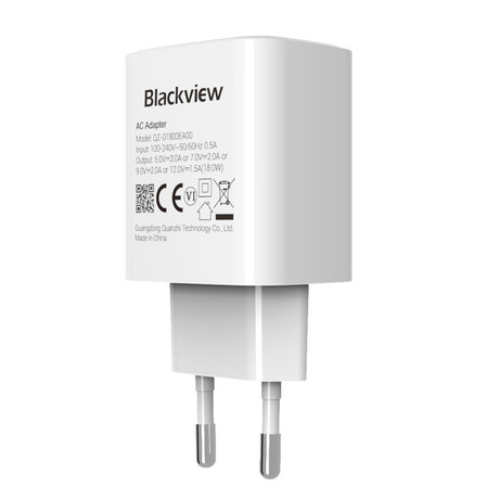 Blackview ADAPTER polnilec, 18W, 1x USB Type-A, univerzalna kompatibilnost, varnostne zaščite, 81x42x29mm, bel