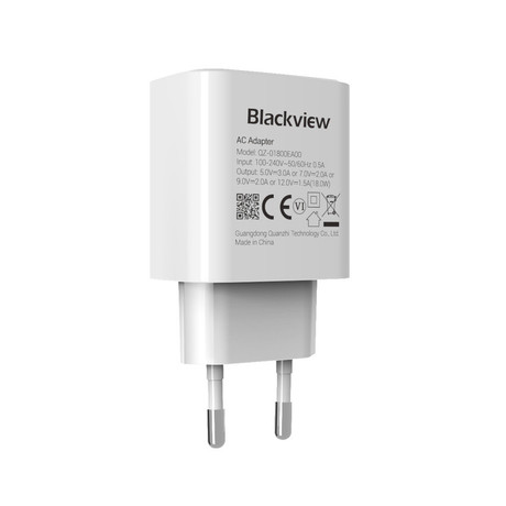Blackview ADAPTER polnilec, 18W, 1x USB Type-A, univerzalna kompatibilnost, varnostne zaščite, 81x42x29mm, bel